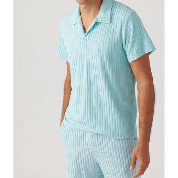 NEW SOL ANGELES mens riviera terry polo in cape - Picture 5 of 6